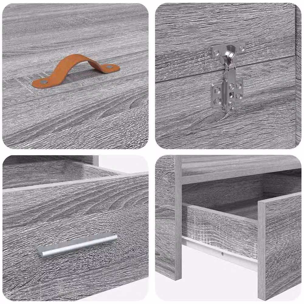 Berkfield Home Modern Grey Storage Bed Frame with Drawers, W/D/H: 135 x 190 x 28 cm – 3