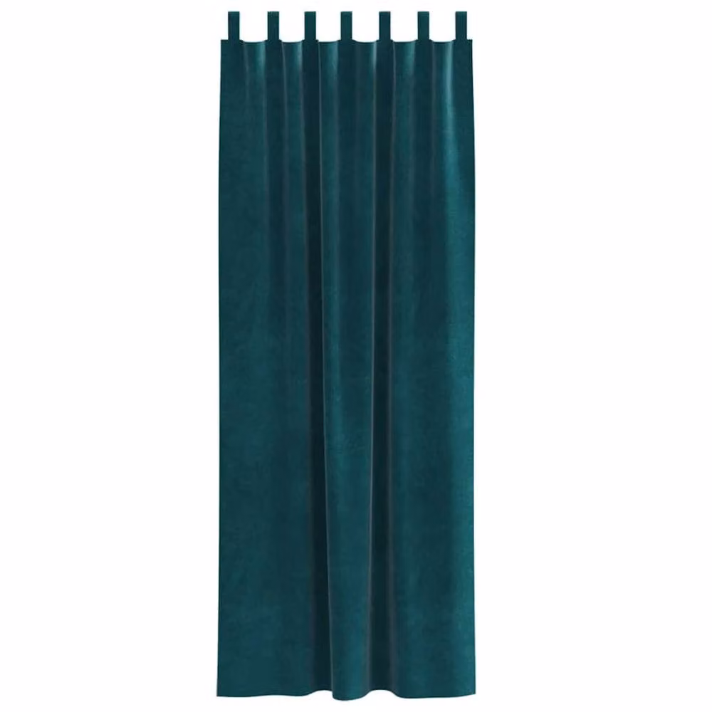 Berkfield Home Dark Green Velvet Blackout Curtains with Hanging Loops, 2 Pack – 4