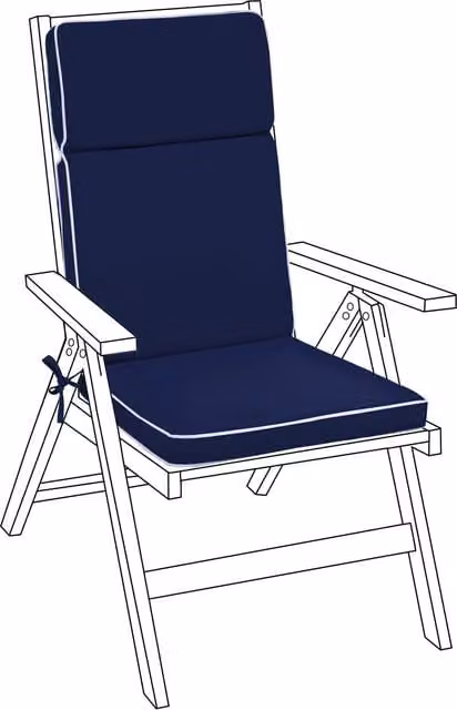 Gardenista Water Repellent High Back Outdoor Garden Chair Seat Pad in Blue
