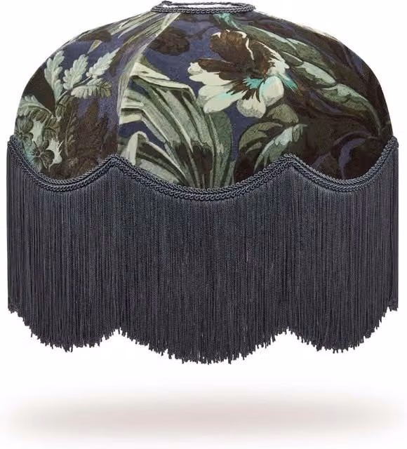 House of Hackney Limerence Velvet Tilia Dome Lampshade in Blue