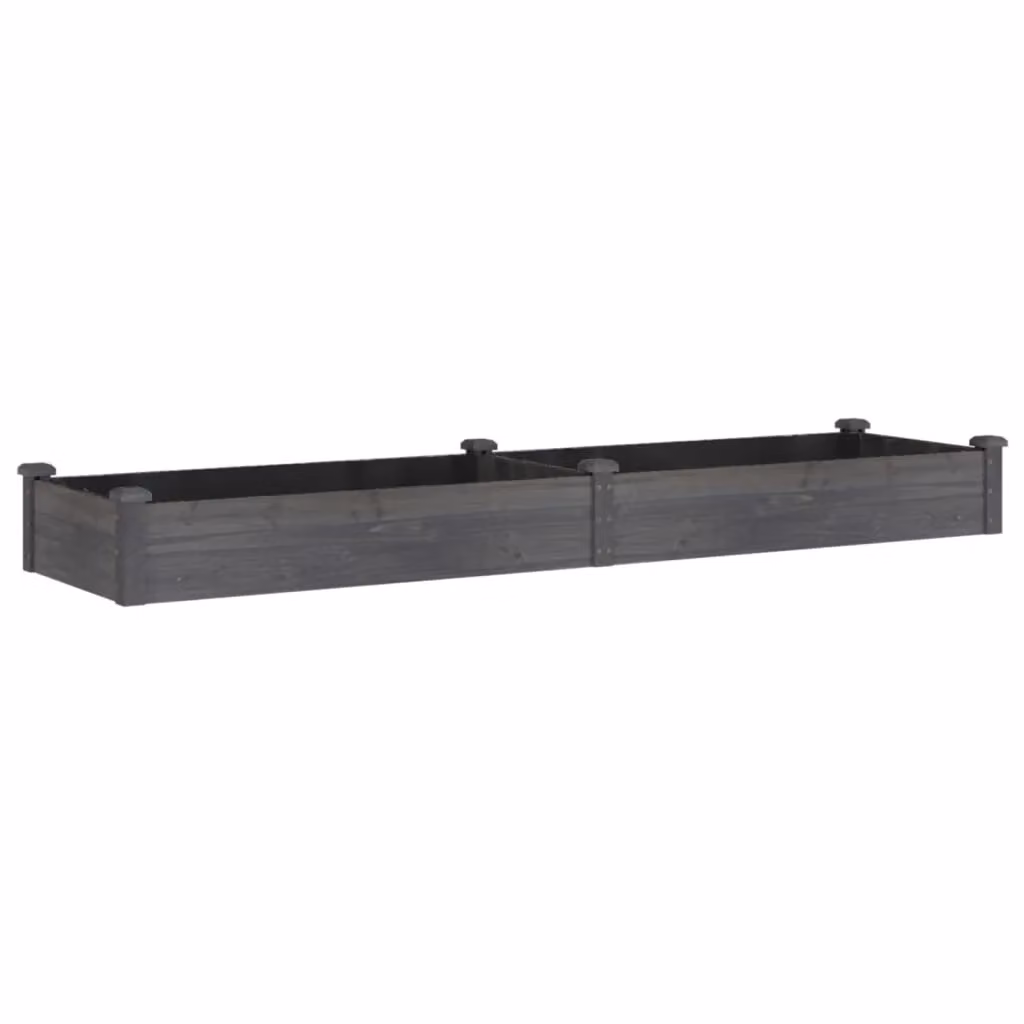 Berkfield Home Garden Raised Bed with Liner in Grey, Solid Wood Fir, W/D/H: 240 x 60 x 25 cm – 2