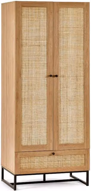 Cheshire Premium Trelawny Wardrobe in Light Oak with Hinged Doors and Full Hanging Space – 1