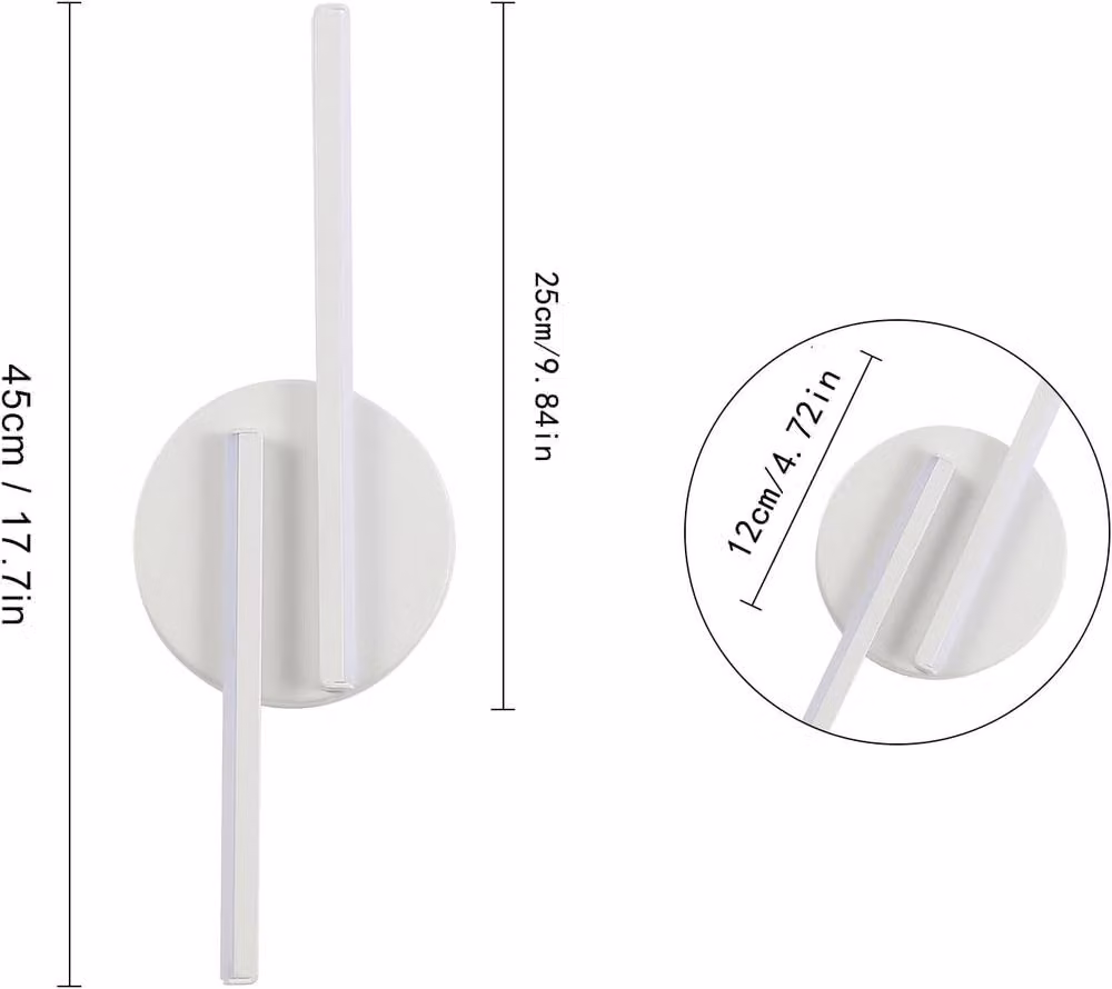 COMELY Modern LED Indoor Wall Lights, White Up and Down Bar Light with 16W Cool White 6500K Output – 2