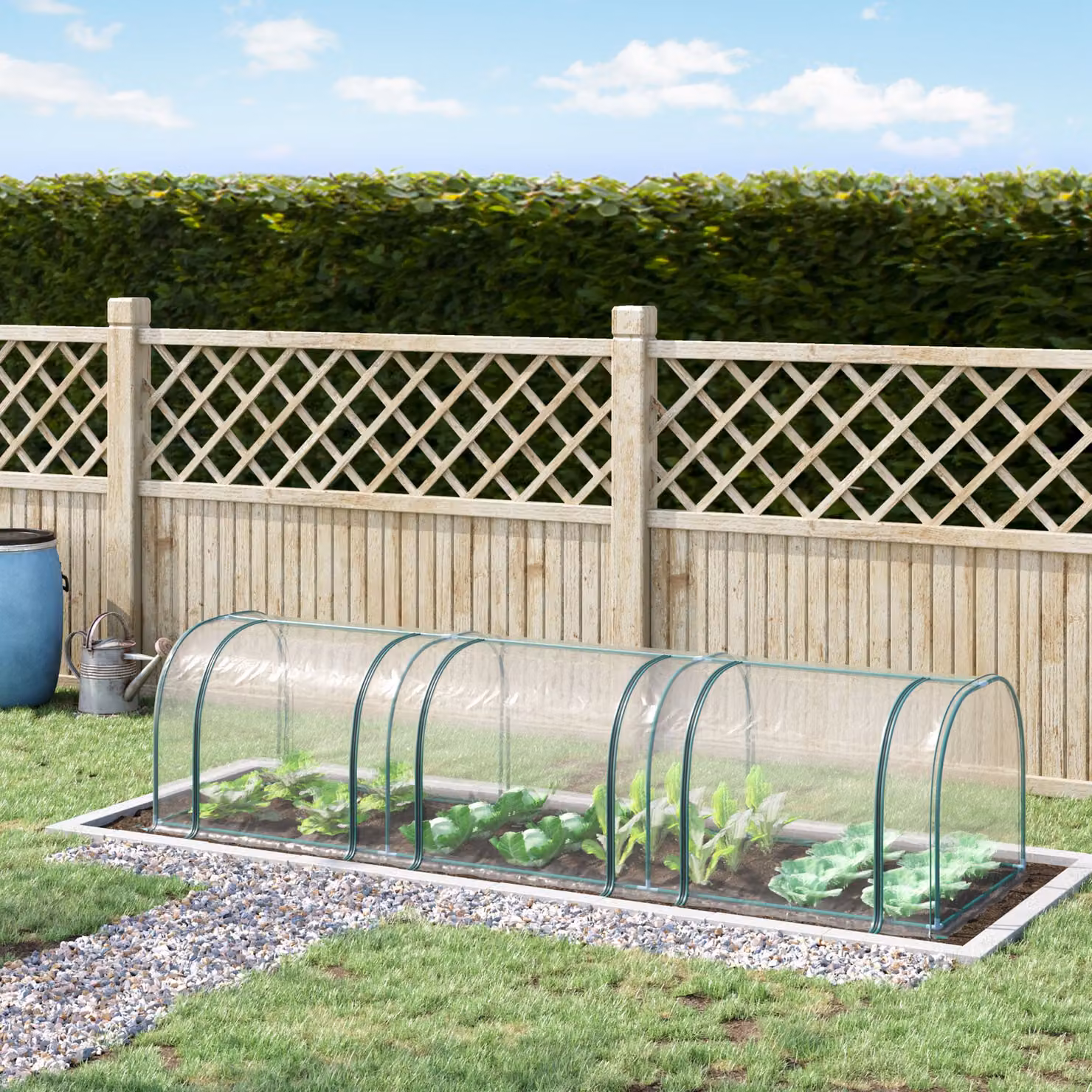 Outsunny Portable Small Greenhouse with Steel Frame and PVC Tunnel, W: 100 cm, H: 80 cm, D: 350 cm – 2