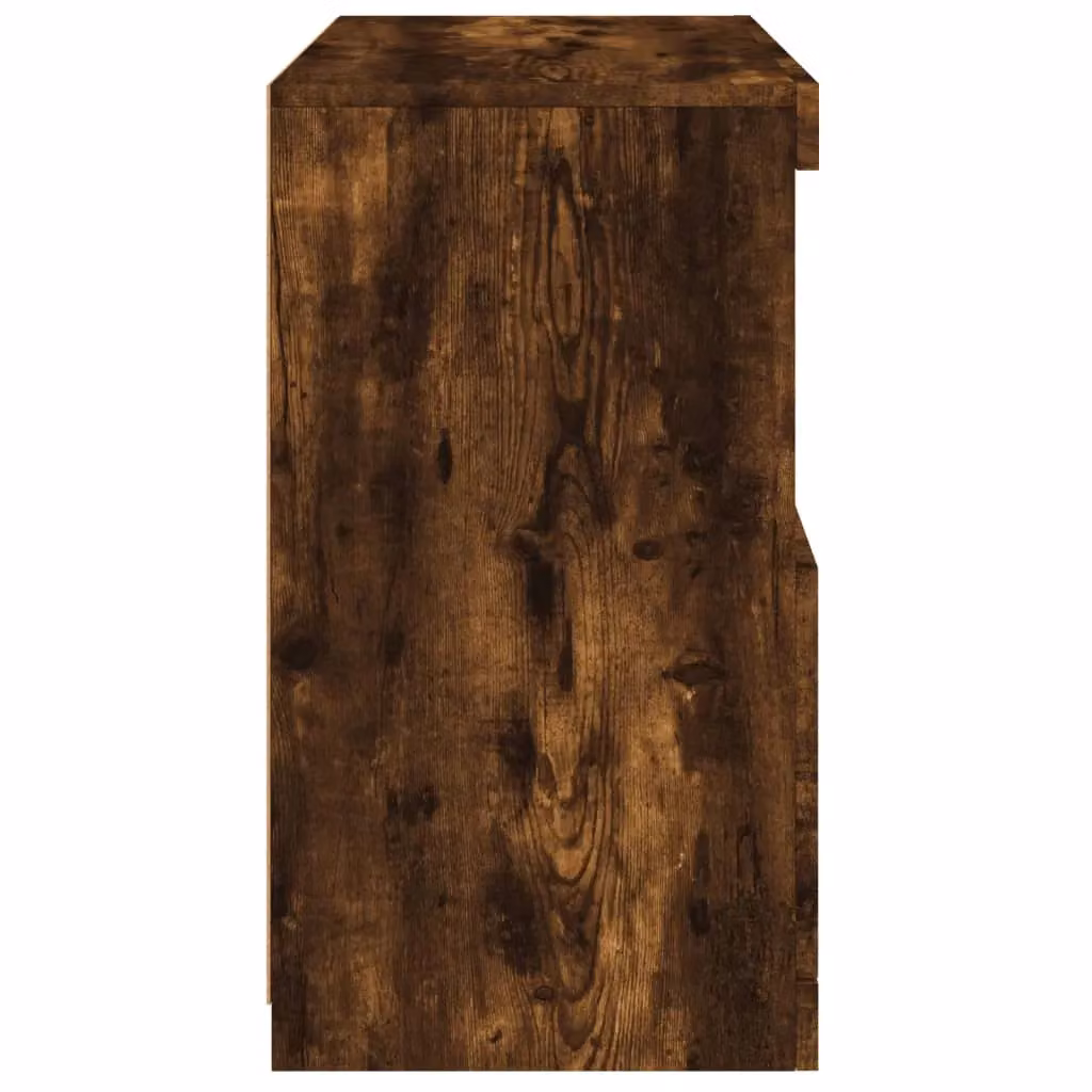 Berkfield Home Modern Sideboard with Integrated LED Lights in Smoked Oak Brown, W/D/H: 60 x 37 x 67 cm – 5