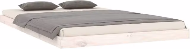 Berkfield Home Beautiful Small Double Bed Frame in White Lacquered Solid Pine, W/D/H: 120 x 200 cm – 1