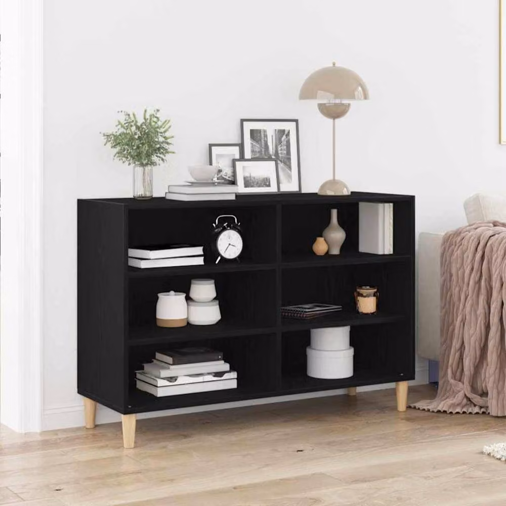 Berkfield Home Black Oak Sideboard, W/D/H: 103.5 x 35 x 70 cm – 2