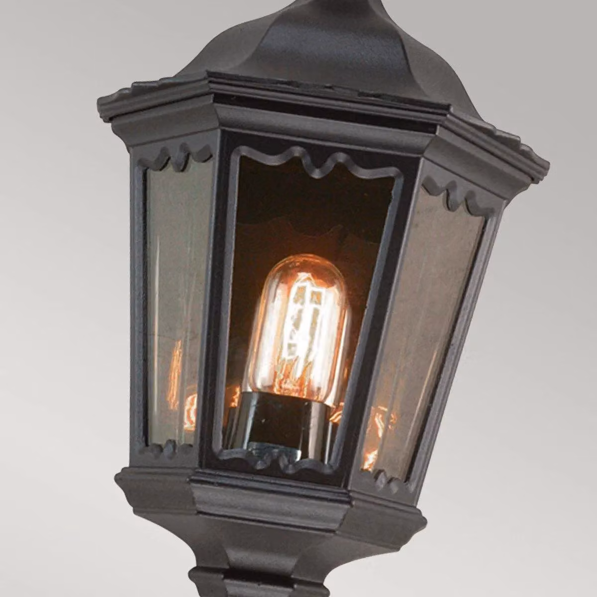 Netlighting Medstead Black Outdoor Wall Lantern Light with IP43 Rating and E27 Socket – 3