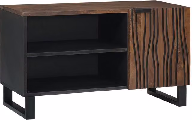 Berkfield Home Modern TV Cabinet in Walnut Brown, W/D/H: 80 x 31.5 x 46 cm – 1