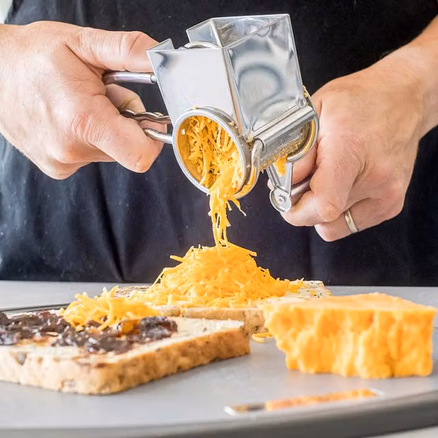MasterClass Deluxe Stainless Steel Rotary Cheese Grater - Silver