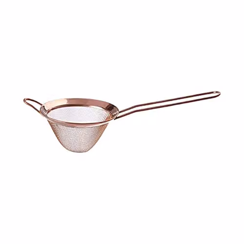 Orsina Gold Finish Fine Mesh Stainless Steel Sieve with Handles, H x W x D: 24 x 8 x 1 cm