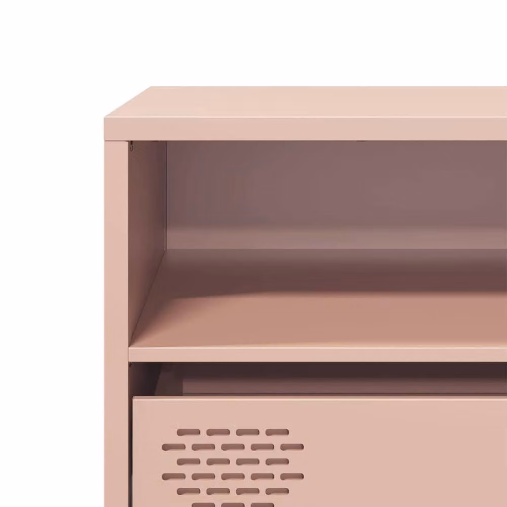 Berkfield Home Pink Industrial TV Cabinet in Matt Cold-rolled Steel, W: 135 cm, D: 39 cm, H: 43.5 cm – 4