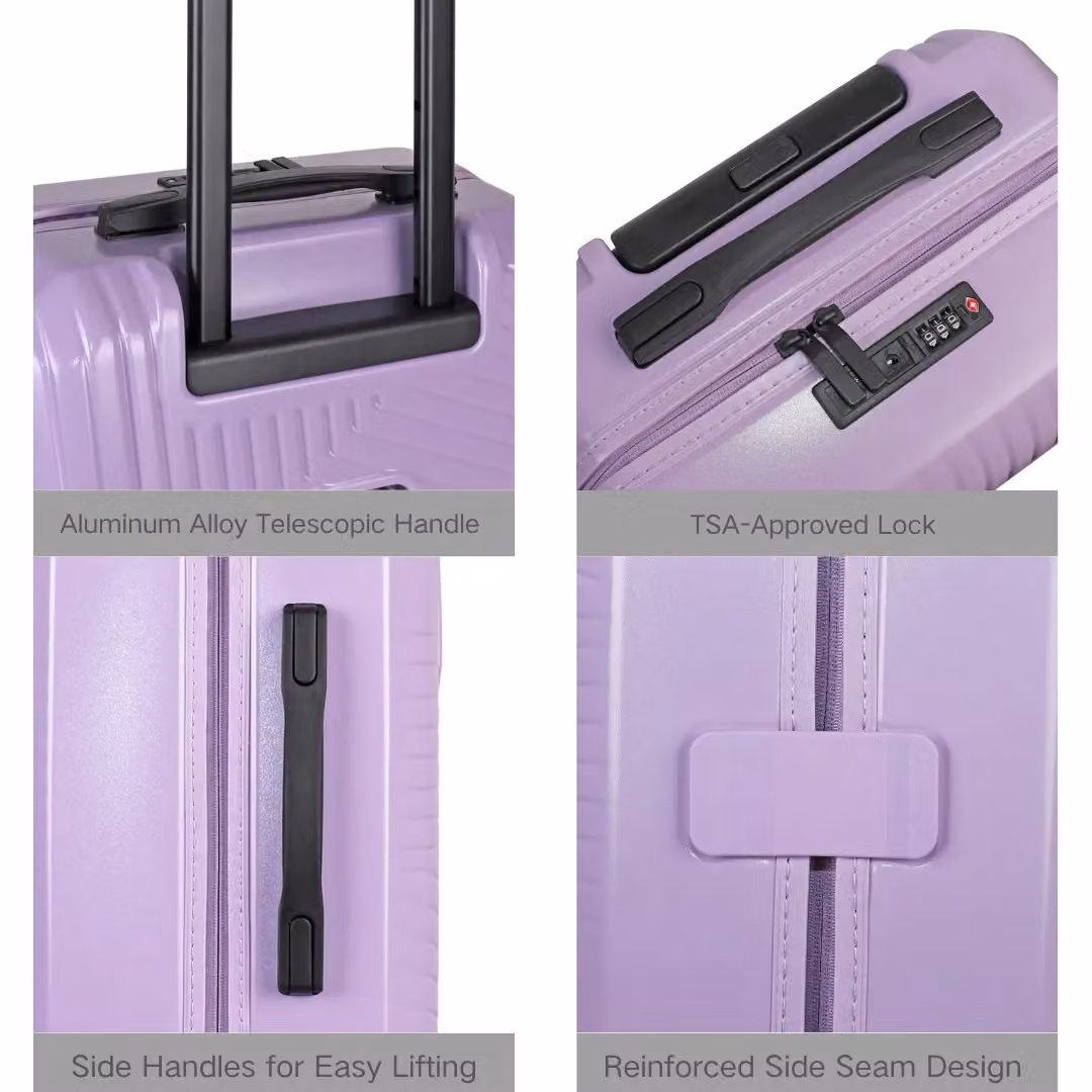 JLY 3 Piece Hard Shell Luggage Suitcase Set in Purple – 3