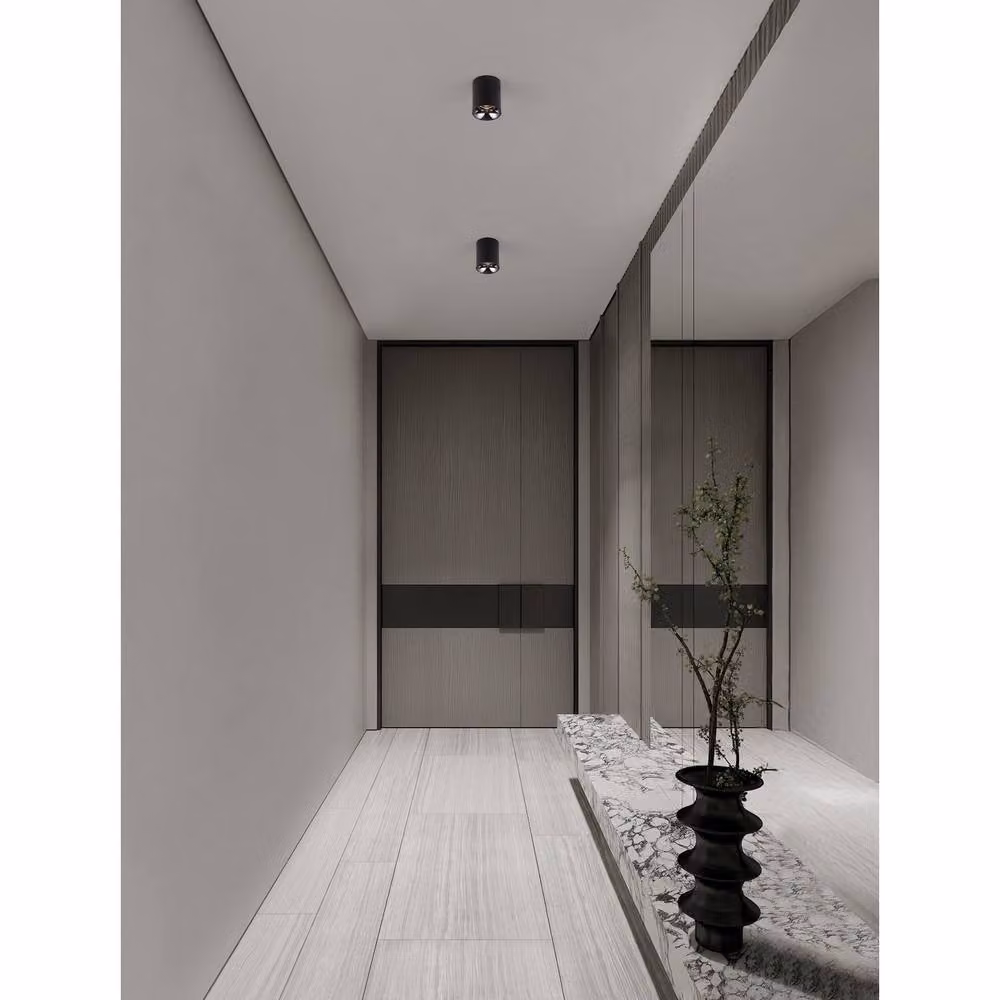 Netlighting Aneto Surface Mounted LED Downlight, Matt Black and Chrome, 10W, 600lm, 3000K Warm White – 2
