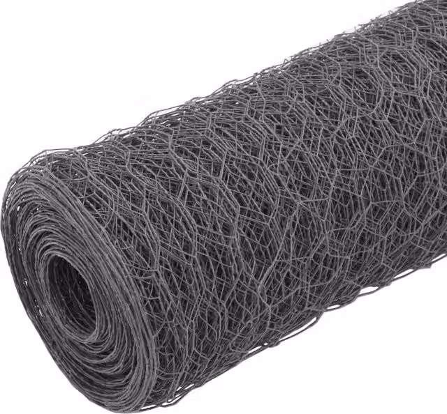 Berkfield Home Grey PVC Coated Steel Chicken Wire Fence, 25 x 0.75 m – 1