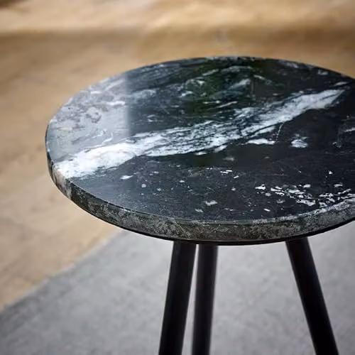 Indian Hub Opal Side Table with Black Marble Top and Metal Legs, W/D/H: 30 x 30 x 45 cm – 3