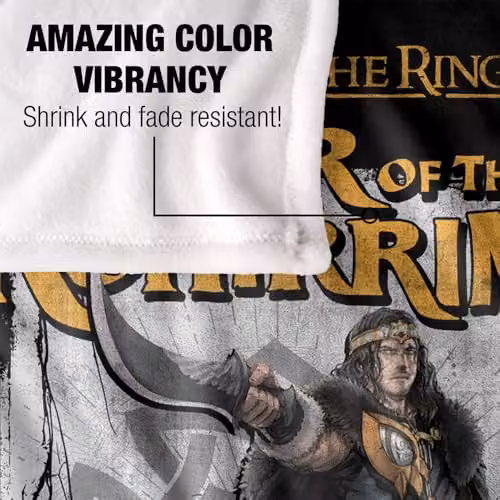 LOGOVISION Lord of the Rings War of the Rohirrim Wulf Homage Super Soft Fleece Throw Blanket, Multicolour, W: 91 cm, D: 147 cm – 3