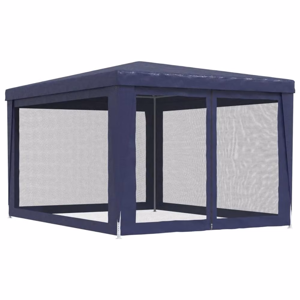 Berkfield Home Party Tent with 4 Mesh Sidewalls, Blue, W: 4 m, D: 3 m – 4