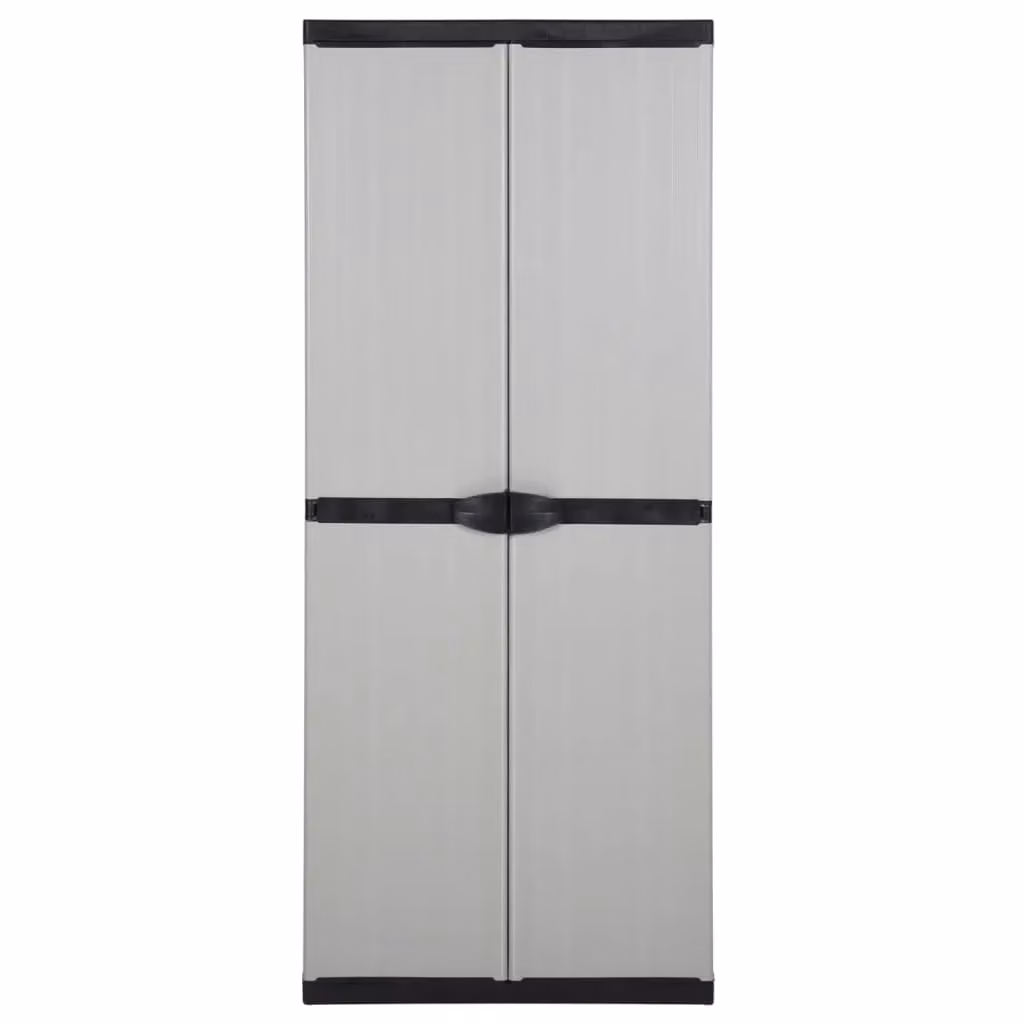 Berkfield Home Garden Storage Cabinet with 3 Shelves, Grey and Black, W/D/H: 68 x 40 x 168 cm – 2