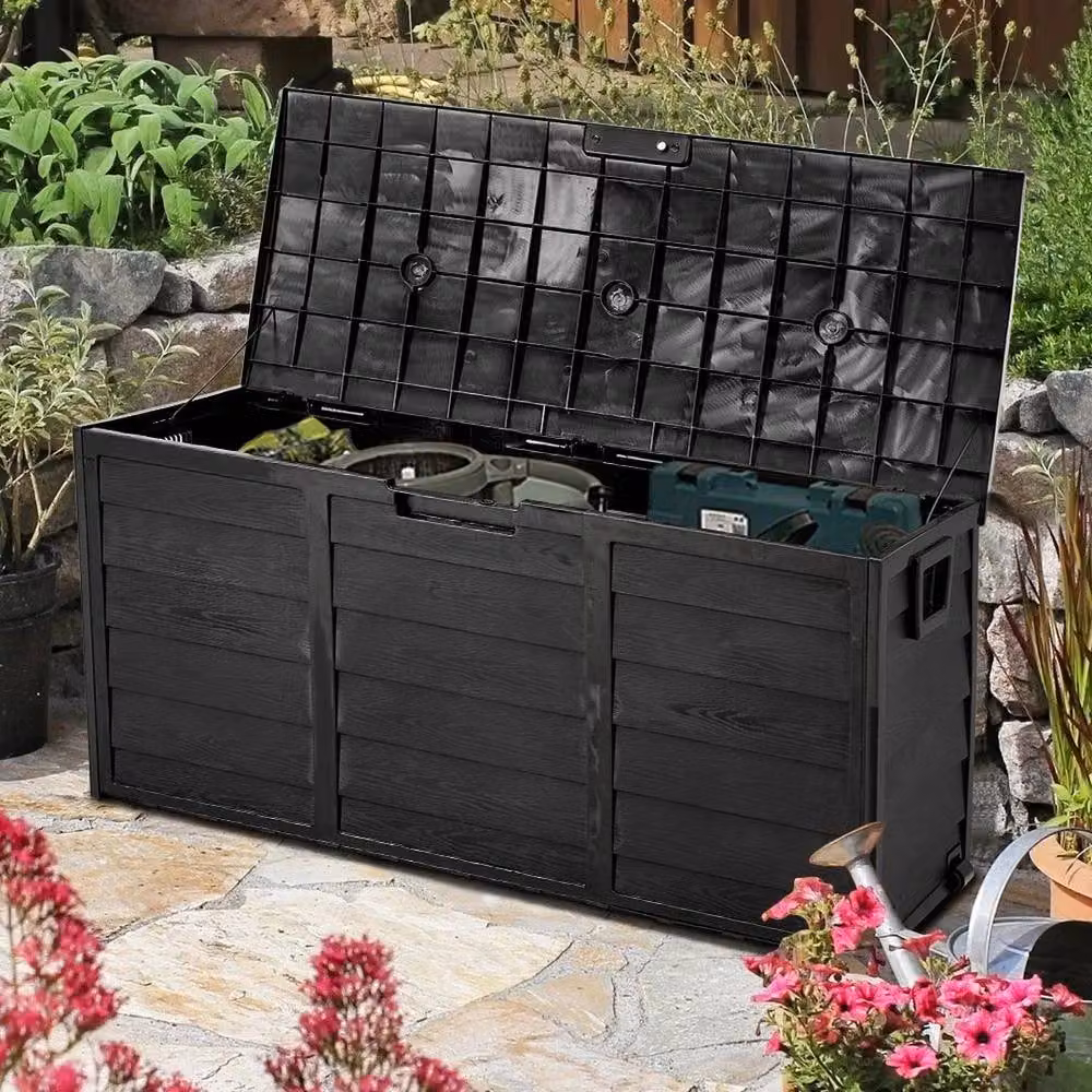 FLAVORA Black Garden Storage Utility Cushion Box – 5