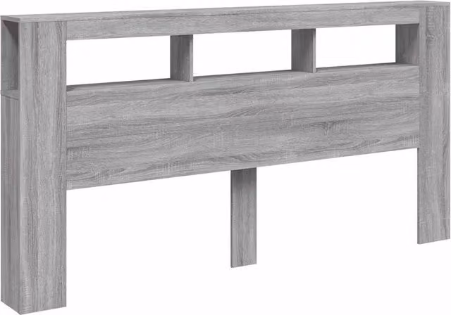 Berkfield Home LED Headboard in Grey Sonoma, W: 200 cm, H: 103.5 cm, D: 18.5 cm – 1
