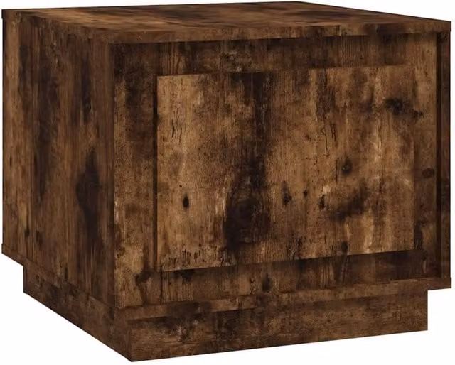 Berkfield Home Smoked Oak Coffee Table in Brown, W/D/H: 51 x 50 x 44 cm