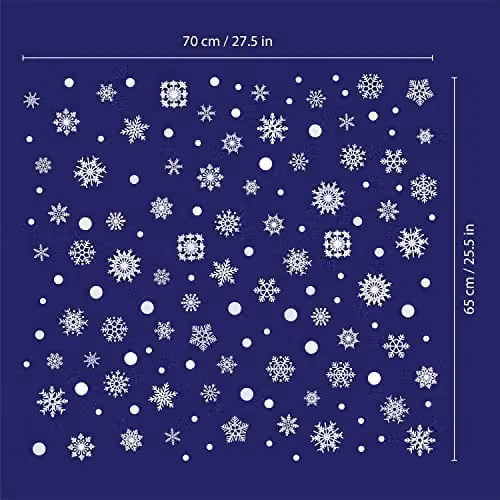 WALPLUS White Snowflake Christmas Window Stickers, 138 Piece Reusable Double Sided Window Clings – 4