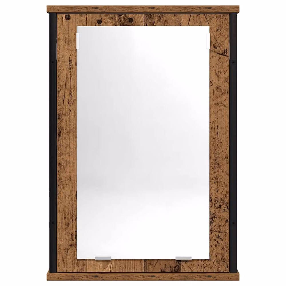 Berkfield Home Rustic Old Wood Bathroom Mirror Cabinet in Brown, W/D/H: 42 x 12 x 60 cm – 4