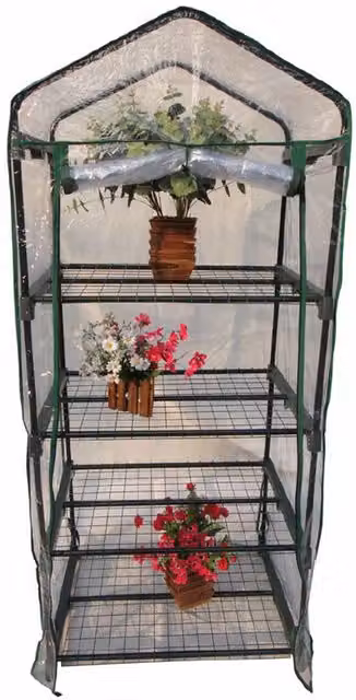 Green Blade 4 Tier Plastic Mini Greenhouse in Green – 3