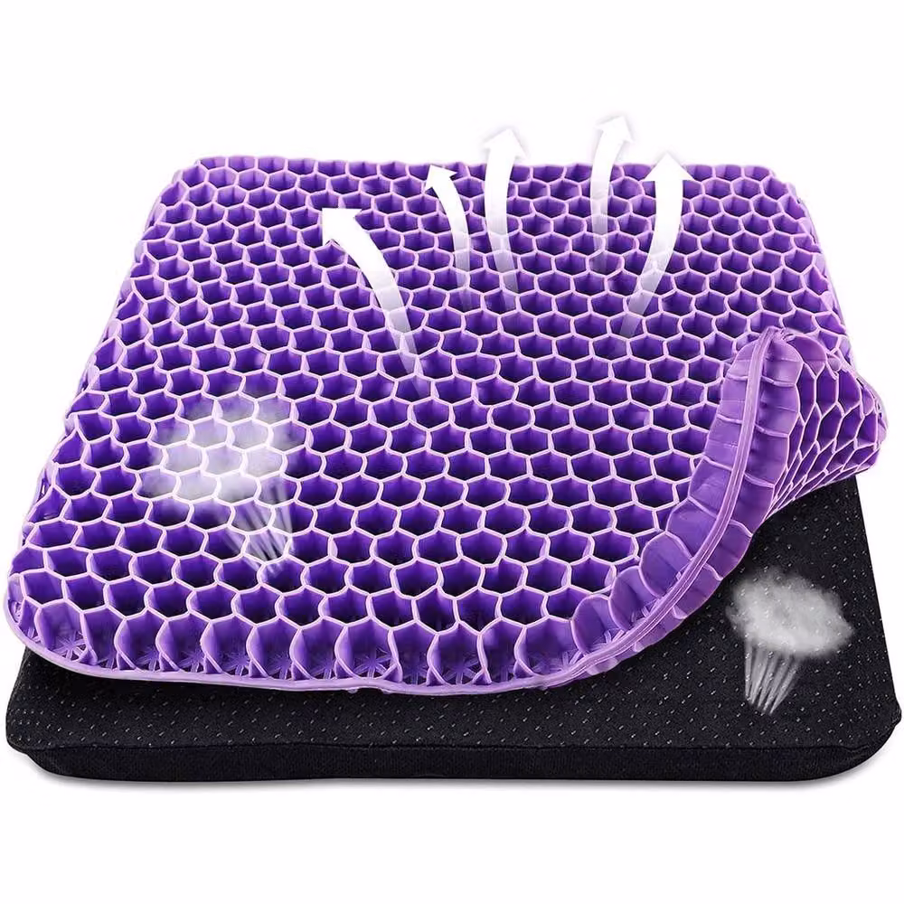 NESTLUNE Double Thick Honeycomb Gel Cooling Seat Cushion, Purple, W: 100 cm, D: 100 cm, H: 1 cm – 2
