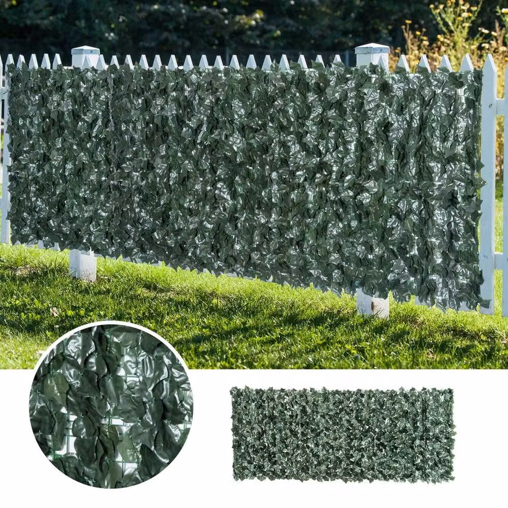 NESTLUNE Artificial Leaf Hedge Privacy Screen Roll in Green, W: 100 cm, H: 100 cm – 4