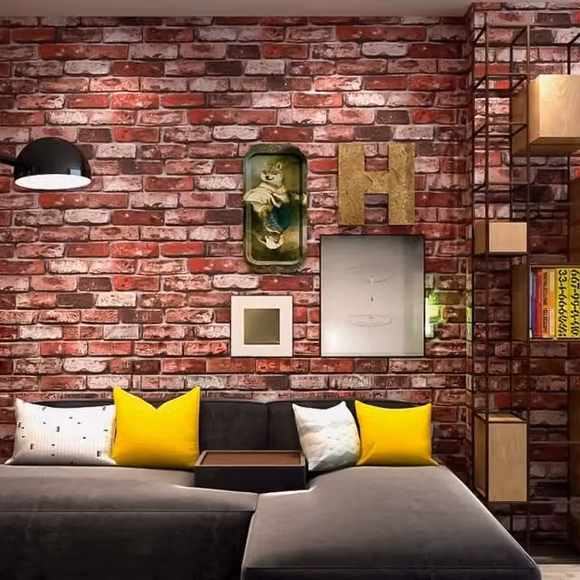 NOVECRAFTO 3D Brick Effect Industrial Wallpaper in Red, 7 Rolls (35.25 m)