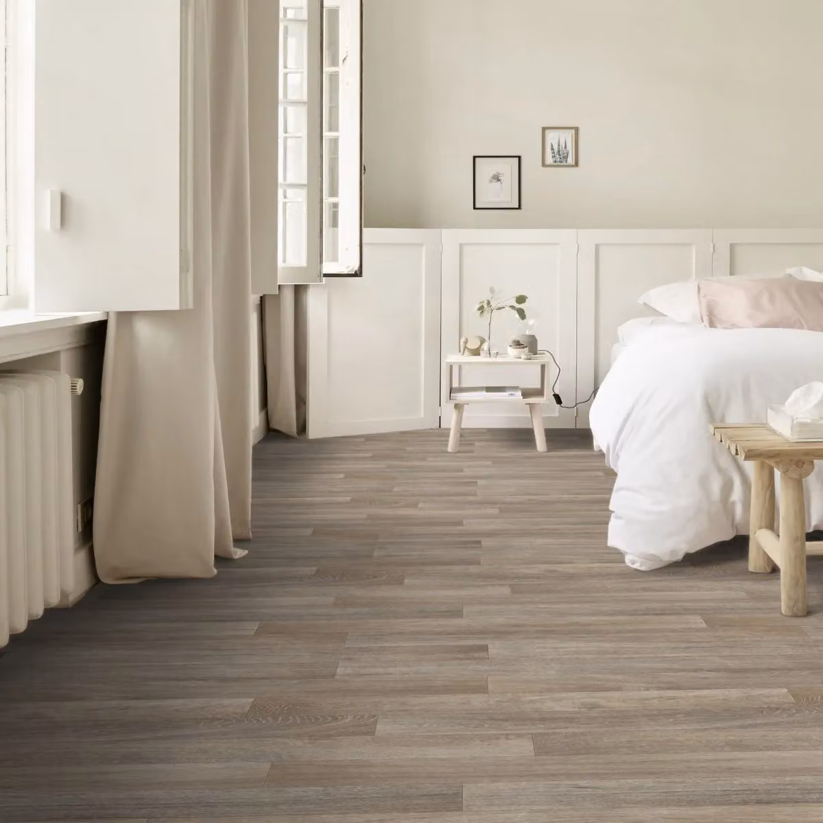 Vinyl Flooring UK Brown Wood Effect Cushion Backed Sheet Vinyl Flooring in Beige – 2