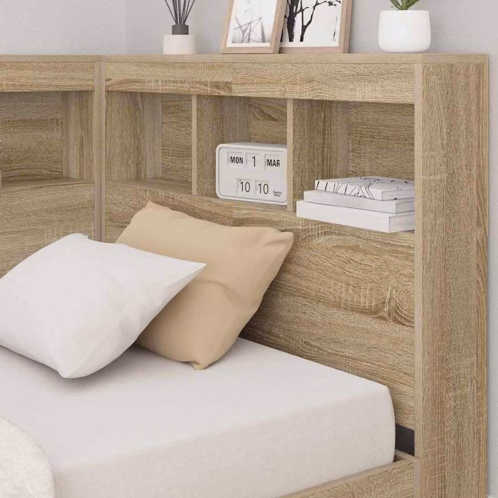 Berkfield Home Storage Headboard with Shelf in Sonoma Oak, Width: 75 cm – 2