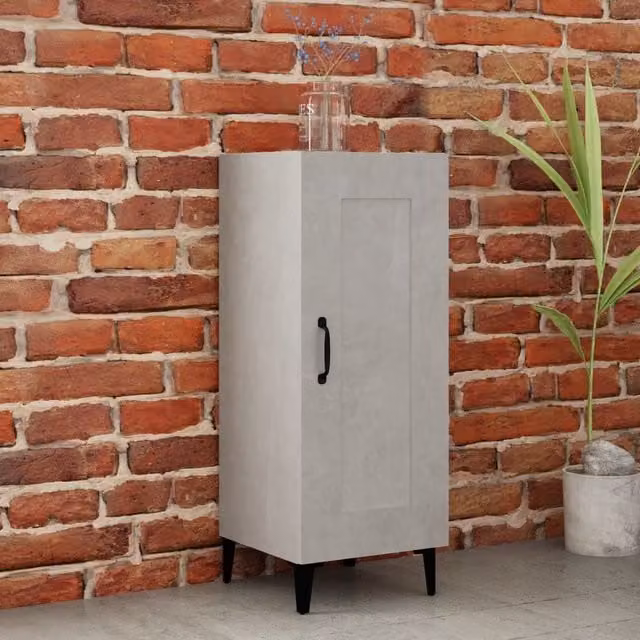 Berkfield Home Industrial Sideboard in Concrete Grey, W/D/H: 34.5 x 34.5 x 90 cm