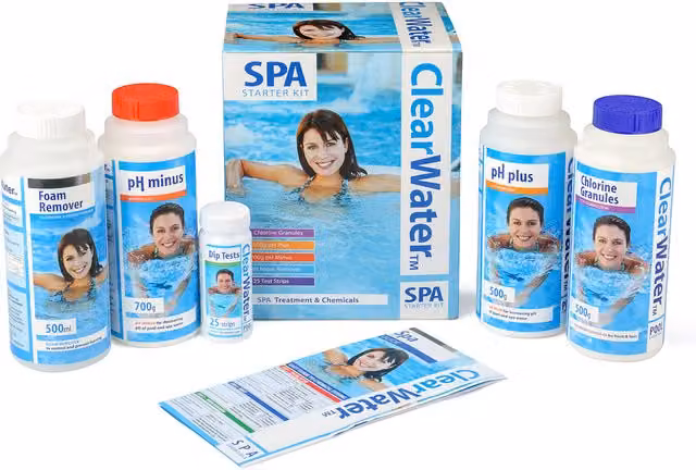 ClearWater Granulate Chlorine and pH Starter Kit for Inflatable Spas and Hot Tubs, 2.25 kg