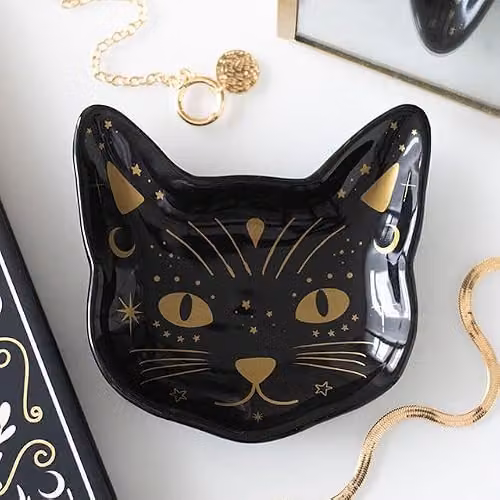 Something Different Wholesale Magick Black Cat Face Ceramic Trinket Dish in Black – 2