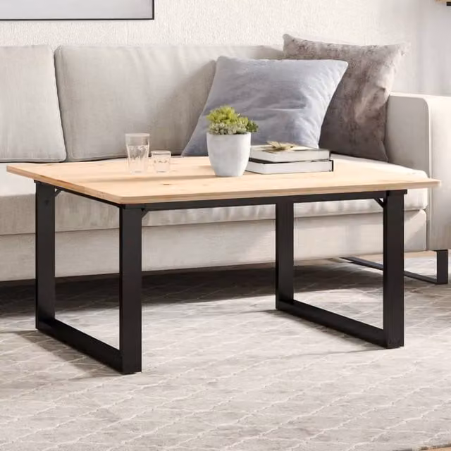 Berkfield Home O-Frame Coffee Table Legs in Black Steel, W/D/H: 80 x 70 x 43 cm – 1
