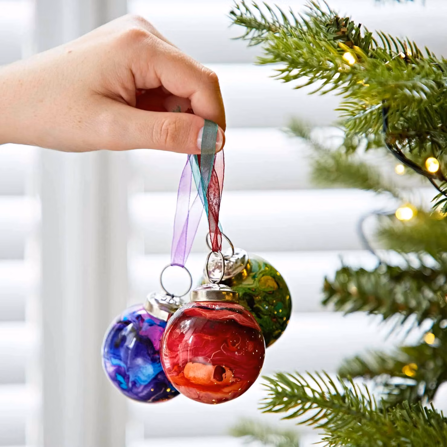 Paper High Set of 3 Multicolour Repurposed Glass Marble Baubles – 2