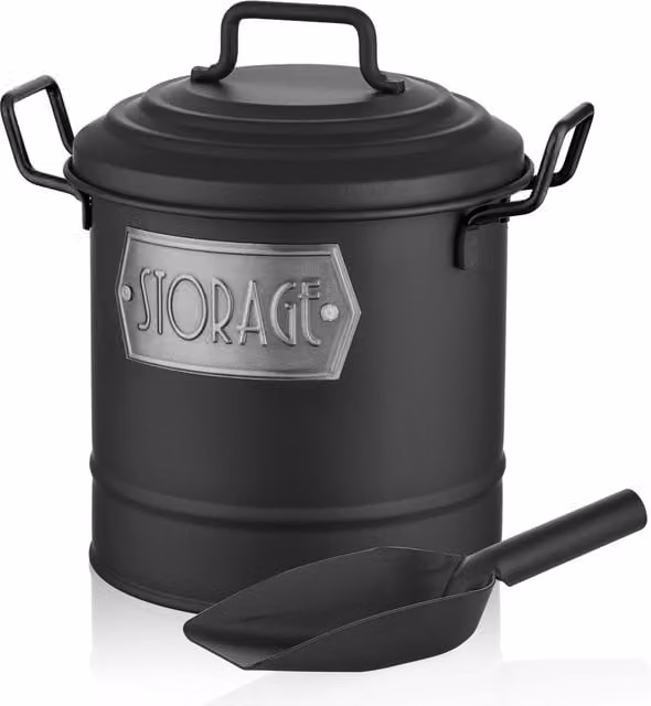 The Mia UK Matte Black Metal Kitchen Storage Box