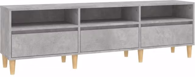Berkfield Home TV Cabinet in Concrete Grey, W: 150 cm, D: 30 cm, H: 44.5 cm