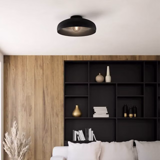 Eglo Mogano Black Metal Dome Ceiling Light
