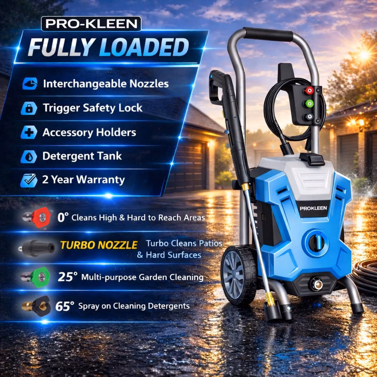 ProKleen Electric High Performance Pressure Washer 2100W in Blue – 2