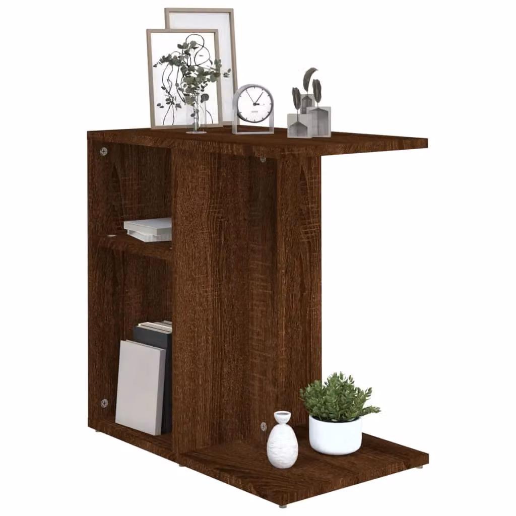 Berkfield Home Modern Side Table in Brown Oak, W/D/H: 50 x 30 x 50 cm – 3