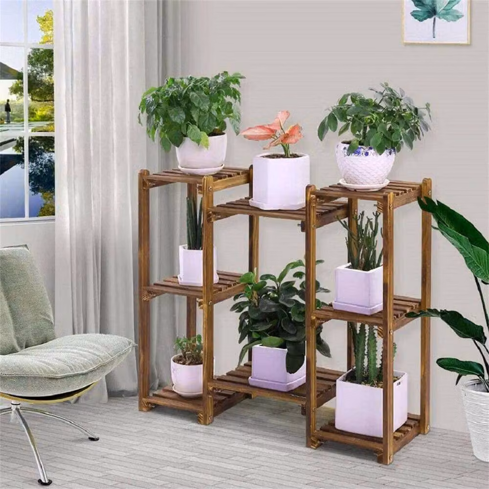 Kelvenix Brown Wooden Vertical Garden Planter Stand – 3
