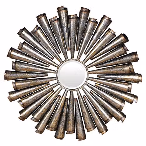 Orsina Tribeca Round Silver Metal Wall Mirror – 1