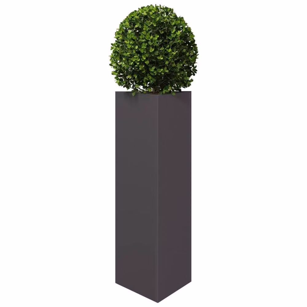 Berkfield Home Garden Steel Triangular Planters, 2 Pack, Black, W: 30 cm, D: 26 cm, H: 75 cm – 4