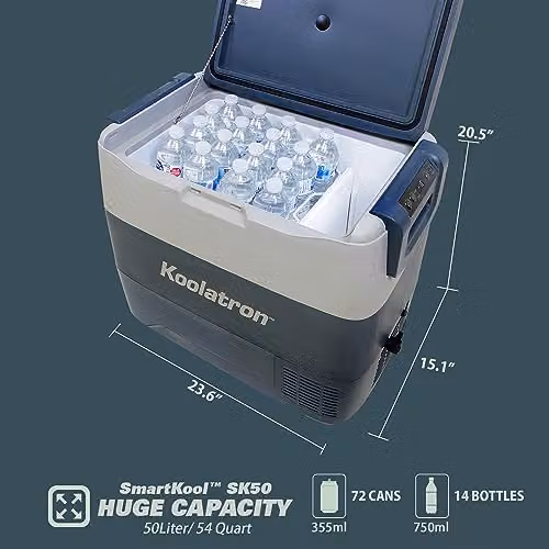 Koolatron SmartKool Bluetooth Enabled Electric Cooler Freezer, 50L, Silver – 6