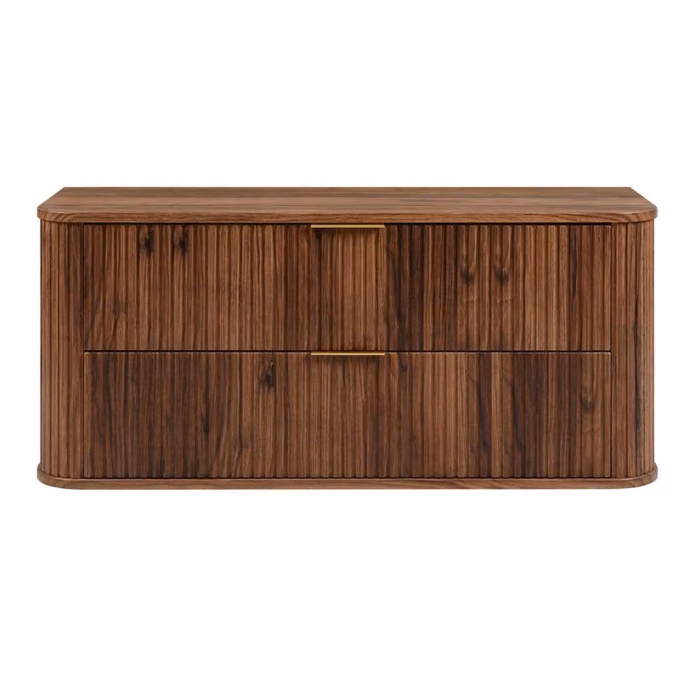 Heze Furniture Glamour Style 2 Drawer Bathroom Vanity Cabinet in Brown W/D/H: 120 x 41.5 x 51.7 cm – 2