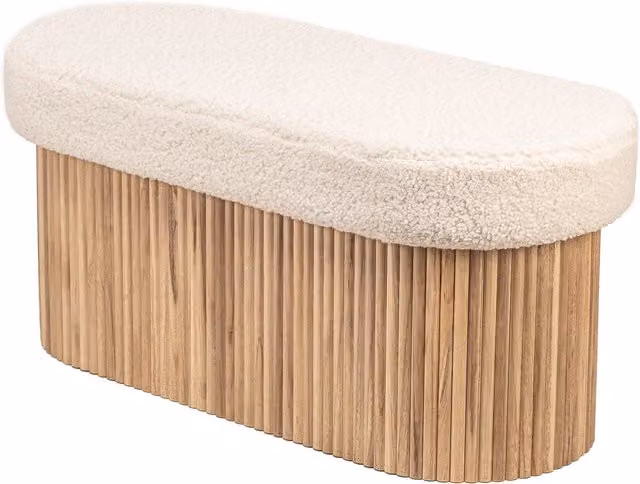 BAOTSU Nordlys Scandinavian Design Storage Bench in White